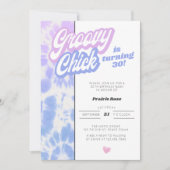 30e verjaardag van de Groovy Chick Pastel Tie Dye  Kaart (Voorkant)