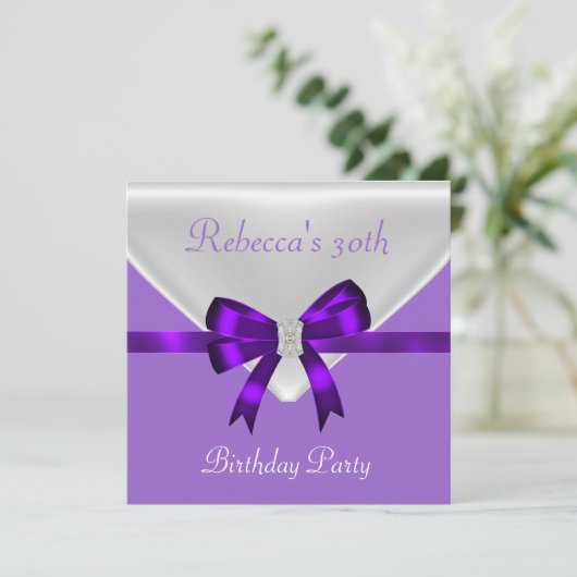 30e verjaardag van de juwelenbank Wit Paars 2 Kaart (Staand voorkant)