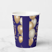 30e verjaardag van de marineblauw en goudballonnen papieren bekers (Links)