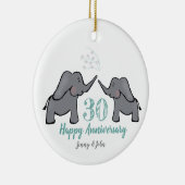 30e verjaardag van de olifantenbruiloft keramisch ornament (Rechts)