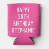 30e verjaardag van de olifantenroze moderne gunste blikjeskoeler (Voorkant)