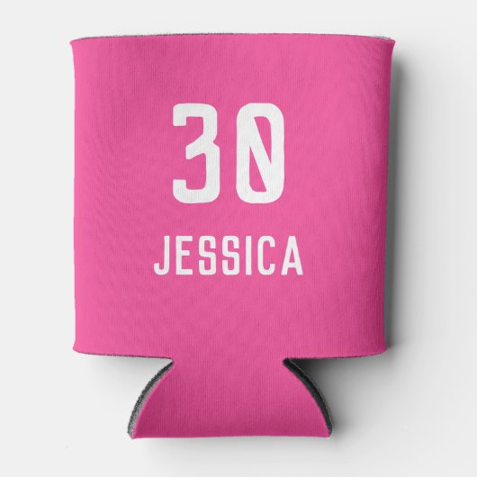 30e verjaardag van de olifantenroze moderne legant blikjeskoeler (Voorkant)