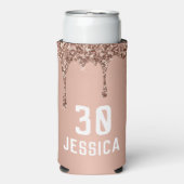 30e verjaardag van de olifantenroze moderne legant seltzer blikjeskoeler (Seltzer Voorkant)