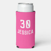30e verjaardag van de olifantenroze moderne legant seltzer blikjeskoeler (Seltzer Voorkant)