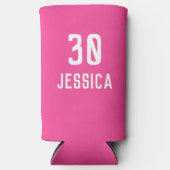 30e verjaardag van de olifantenroze moderne legant seltzer blikjeskoeler (Voorkant)