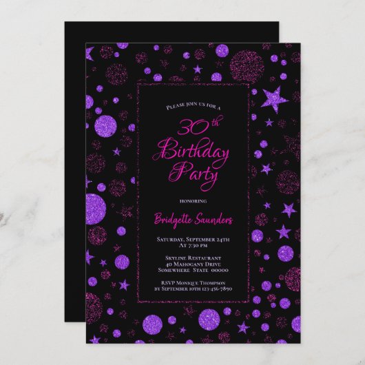 30e verjaardag van de Paarse en Zwarte Partij Kaart (Voorkant / Achterkant)