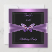 30e verjaardag van de Paarse Mauve Black Butterfly Kaart (Voorkant)