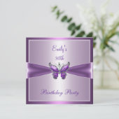 30e verjaardag van de Paarse Mauve Butterfly Kaart (Staand voorkant)