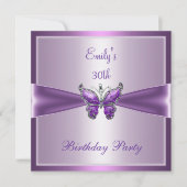 30e verjaardag van de Paarse Mauve Butterfly Kaart (Voorkant)