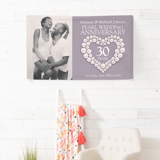 30e verjaardag van de parelbruiloft, foto van het  spandoek