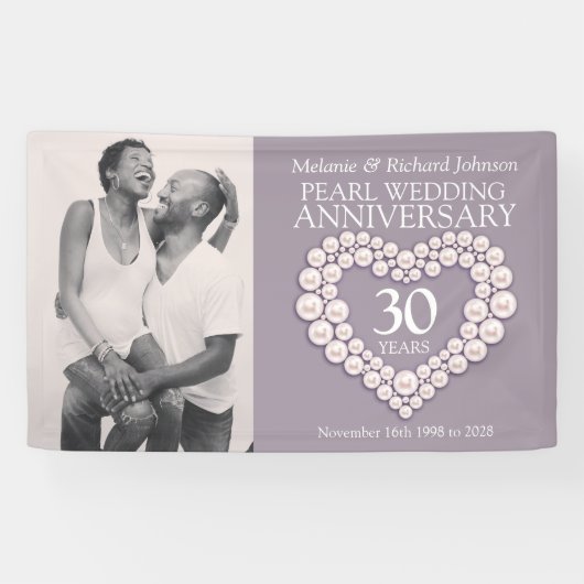 30e verjaardag van de parelbruiloft, foto van het  spandoek (Horizontaal)