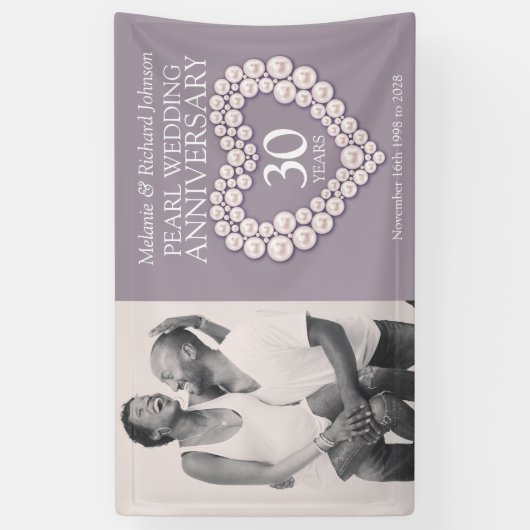 30e verjaardag van de parelbruiloft, foto van het  spandoek (Verticaal)