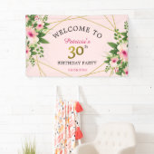 30e verjaardag van de roze Floral Spandoek (Insitu)