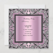 30e verjaardag van de roze zilverzwarte rok kaart (Achterkant)