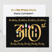 30e verjaardag van de Sjabloon van uitnodiging van (Voorkant / Achterkant)