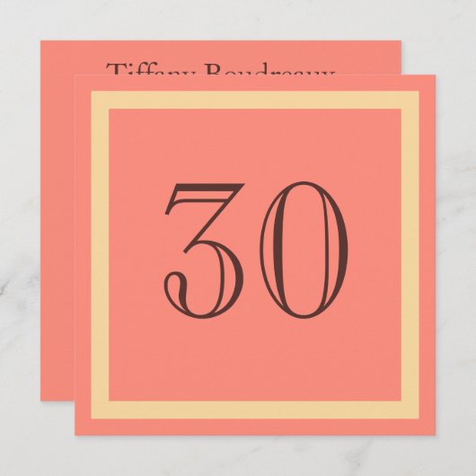 30e verjaardag van de uitnodiging van de Birthday  (Voorkant / Achterkant)