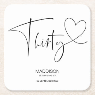 30e verjaardag van de verjaardag van de feestdag kartonnen onderzetters