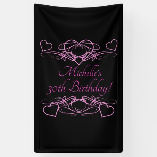 30e verjaardag van de vrouw spandoek (Verticaal)