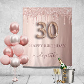 30e verjaardag van de zwarte roze roze roos goud g wandkleed