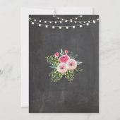 30e verjaardag van het Chalkboard Floral Pink Invi Kaart (Achterkant)