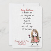 30e verjaardag van het meisje met wijn kaart (Voorkant)