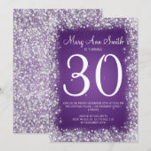 30e verjaardag van het mousserende Paars Kaart (Voorkant / Achterkant)
