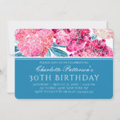 30e verjaardag van het stijlvolle roze Floral patr Kaart (Voorkant)
