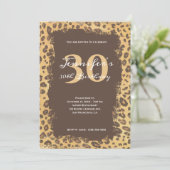30e verjaardag van Light Brown en Tan Leopard Grun Kaart (Staand voorkant)