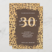 30e verjaardag van Light Brown en Tan Leopard Grun Kaart (Voorkant / Achterkant)