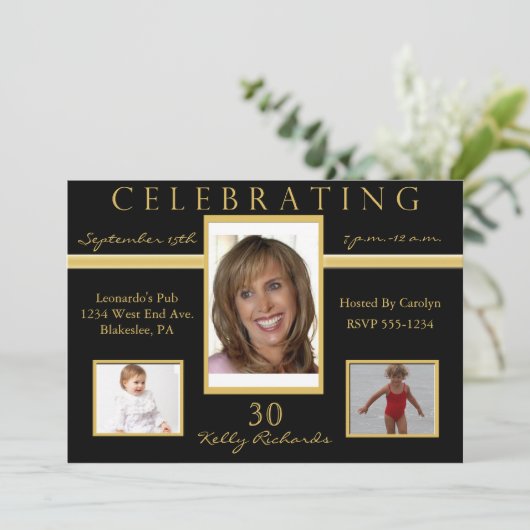 30e verjaardag van Tri Foto-uitnodigingen van Tri Kaart (Staand voorkant)