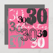 30e verjaardag van uitnodigingen (Voorkant / Achterkant)