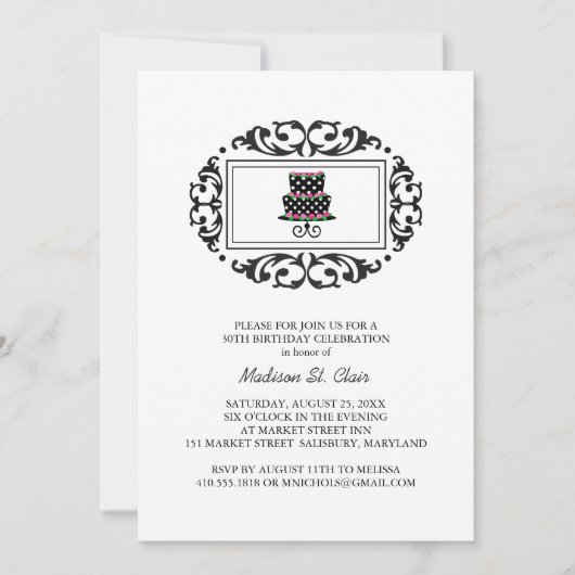 30e verjaardag van uitnodigingen (Voorkant)
