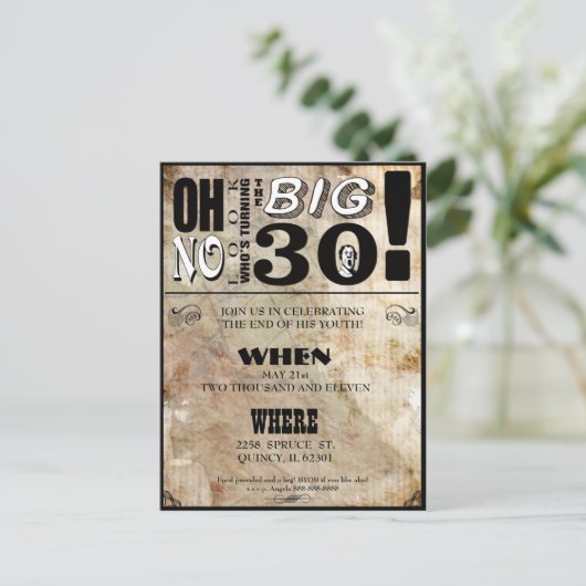 30e verjaardag van uitnodigingen (Staand voorkant)