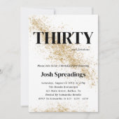 30e verjaardag van White & Gold 30e dag uitnodigin Kaart (Voorkant)
