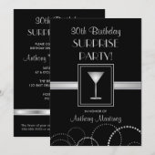 30e verjaardag Verrassingsdag Zilver & zwart Kaart (Voorkant / Achterkant)