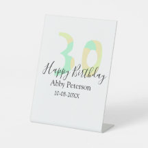 30e verjaardag vet letter pastel geel zwart retr