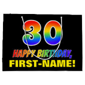 30e verjaardag: Vet, Vun, Eenvoudig, Regenboog 30 Groot Cadeauzakje (Achterkant)