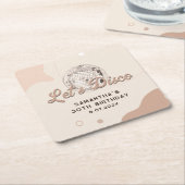 30e verjaardag viering 70s Retro Disco Feest Kartonnen Onderzetters (Schuin)