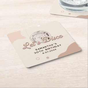 30e verjaardag viering 70s Retro Disco Feest Kartonnen Onderzetters