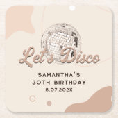 30e verjaardag viering 70s Retro Disco Feest Kartonnen Onderzetters (Voorkant)