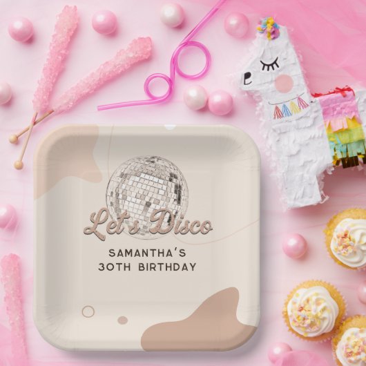 30e verjaardag viering 70s Retro Disco Feest Papieren Bordje (Feest)