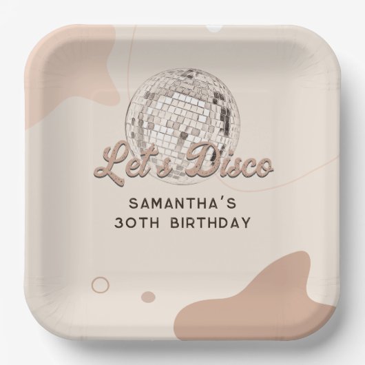 30e verjaardag viering 70s Retro Disco Feest Papieren Bordje (Voorkant)