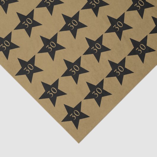 30e verjaardag viering zwart goud tissuepapier (Detail)