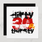 30e verjaardag - Vies 30 & Dorstige Uitnodiging (Voorkant / Achterkant)