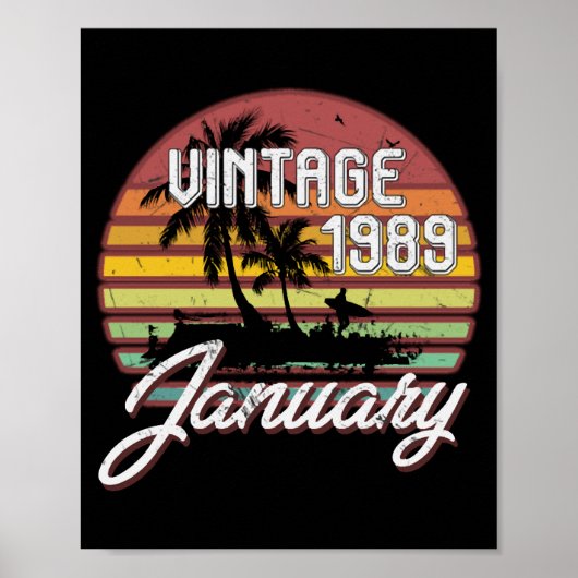 30e verjaardag Vintage kwitteraar januari 1989 Poster (Voorkant)