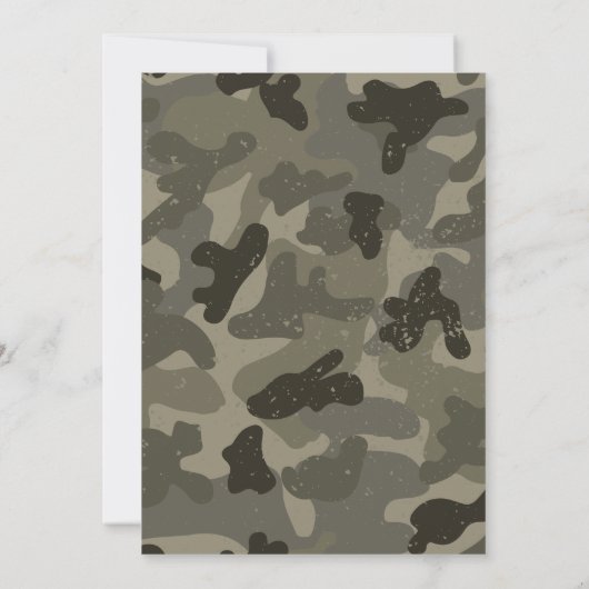 30e verjaardag Visser Camouflage Woodland Rustic Kaart (Achterkant)