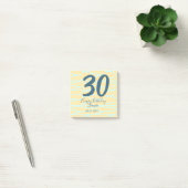 30e verjaardag voeg naam datum jaar geel blauw pla post-it® notes (Kantoor)