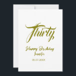 30e verjaardag voeg naam datum jaar goud sjabloon  kaart<br><div class="desc">bewerkbaar ontwerp</div>