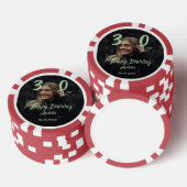 30e verjaardag voeg naam datum jaar groene pastel poker chips (Opstapeling)
