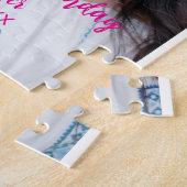 30e verjaardag voeg naam datum jaar witte foto legpuzzel (Zijkant)